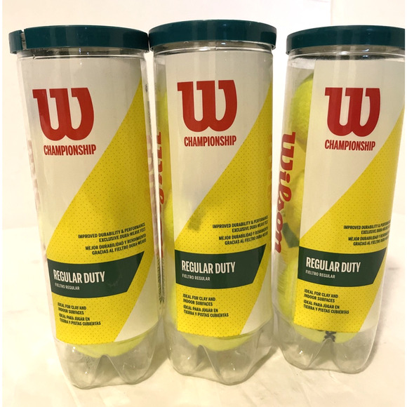 Wilson Championship Regular Duty Tennis Balls - 3 Cans /3 Balls per can 9 Total - Picture 1 of 4
